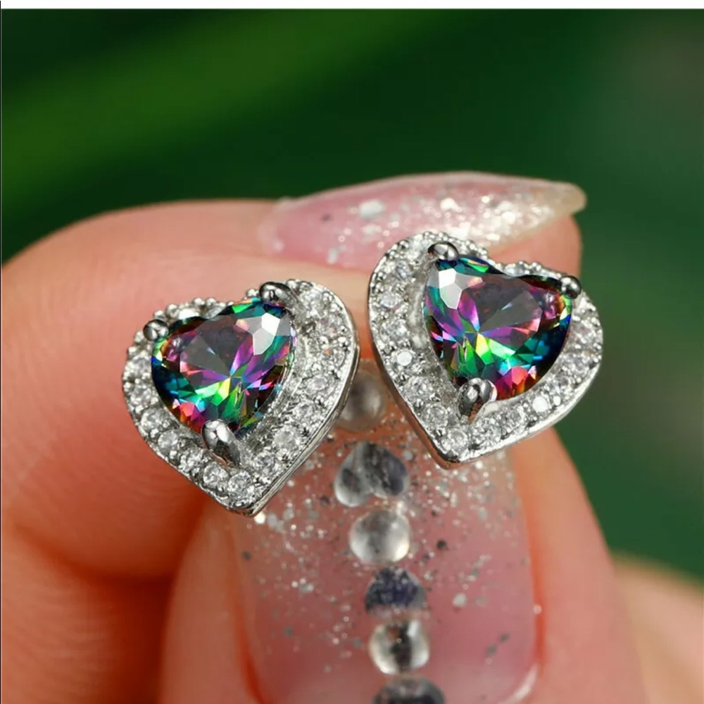 New Heart Stud 925 Silver Cubic Zircon Studs